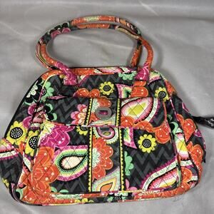 Vera Bradley Weekender Duffle Bag Tote & Cosmetic Bag Ziggy Zinnia Pattern J5